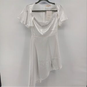 NWT MORRISDAY Elegant White Satin Dress